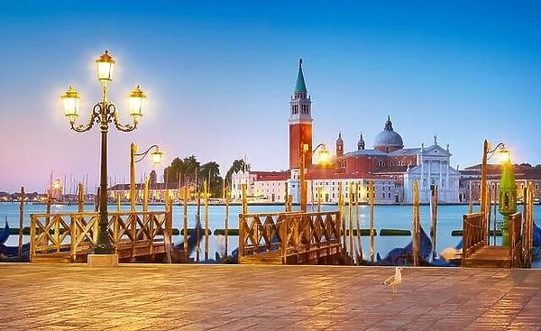 Venice San Marco at evening - view to the The Cathedral of San Giorgio Maggiore, Venice, Italy
