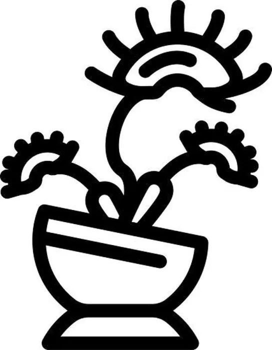 Framed Print : venus flytrap line icon vector illustration