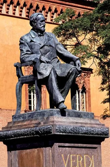 Framed Print : Verdi monument in front of Rocca dei Marchesi Pallavicino Framed Print : Verdi monument in front of Rocca dei Marchesi Pallavicino