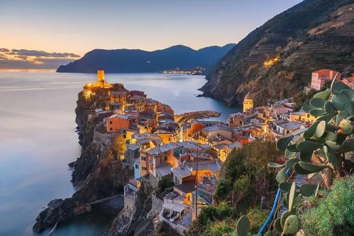 Framed Print : Vernazza, La Spezia, Liguria, Italy in the Cinque Terre region at dusk Framed Print : Vernazza, La Spezia, Liguria, Italy in the Cinque Terre region at dusk