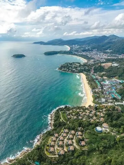 Framed Print : Vertical aerial view of the beautiful 3 beaches of Kata, Kata Noi, and Karon Beach viewpoint at Phuket, Thailand Framed Print : Vertical aerial view of the beautiful 3 beaches of Kata, Kata Noi, and Karon Beach viewpoint at Phuket, Thailand