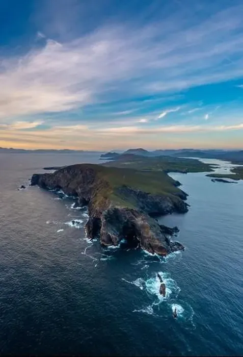 Framed Print : A vertical panorama landscape of the Bray Head cliffs on Valentia Island at sunset Framed Print : A vertical panorama landscape of the Bray Head cliffs on Valentia Island at sunset