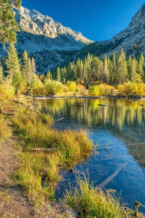 Framed Print : A vertical scenic view of the Lundy Canyon with a lake in Sierra Nevada Framed Print : A vertical scenic view of the Lundy Canyon with a lake in Sierra Nevada