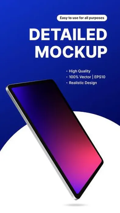 Framed Print : Vertical Tablet Presentation Mockup. Realistic Device Design for Social Media Stories. Vector illustration Framed Print : Vertical Tablet Presentation Mockup. Realistic Device Design for Social Media Stories. Vector illustration