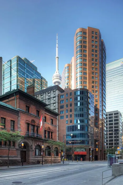 Framed Print : Vertical of Toronto buildings with CN tower in background Framed Print : Vertical of Toronto buildings with CN tower in background
