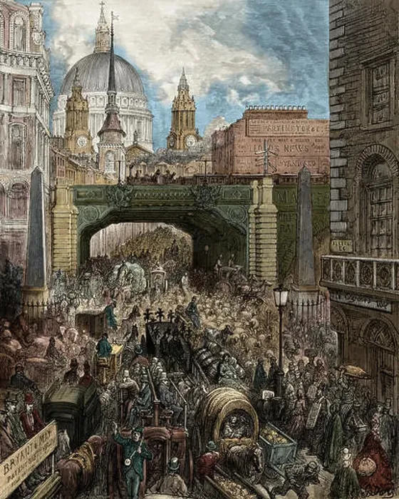Framed Print : Victorian London - Ludgate Hill and Fleet Street Framed Print : Victorian London - Ludgate Hill and Fleet Street
