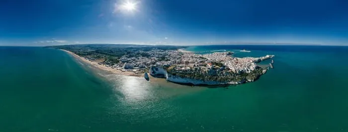 Framed Print : Vieste Apulia City Sea Coastline blue in Italy Drone 360 vr Framed Print : Vieste Apulia City Sea Coastline blue in Italy Drone 360 vr