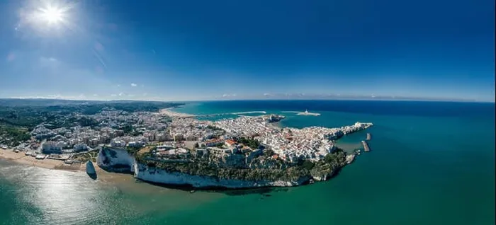 Framed Print : Vieste Apulia City Sea Coastline blue in Italy Drone 360 vr Framed Print : Vieste Apulia City Sea Coastline blue in Italy Drone 360 vr