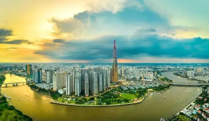 Framed Print : Top view aerial of center Ho Chi Minh city Framed Print : Top view aerial of center Ho Chi Minh city