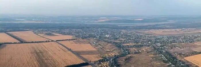 Framed Print : Top view or aerial panorama from drone or aerostat to autumn nature landscape panorama Framed Print : Top view or aerial panorama from drone or aerostat to autumn nature landscape panorama
