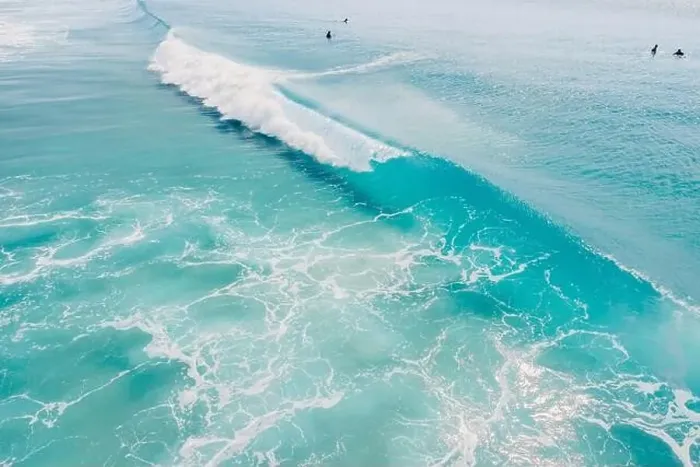 Framed Print : Top view of blue ocean and waves, drone view Framed Print : Top view of blue ocean and waves, drone view