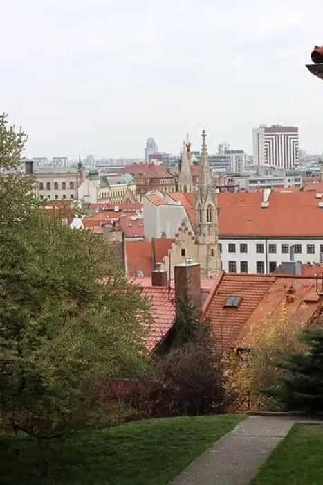 Framed Print : View of Bratislava from the Old Town. Red roofed houses from above. Spring in Europe Framed Print : View of Bratislava from the Old Town. Red roofed houses from above. Spring in Europe