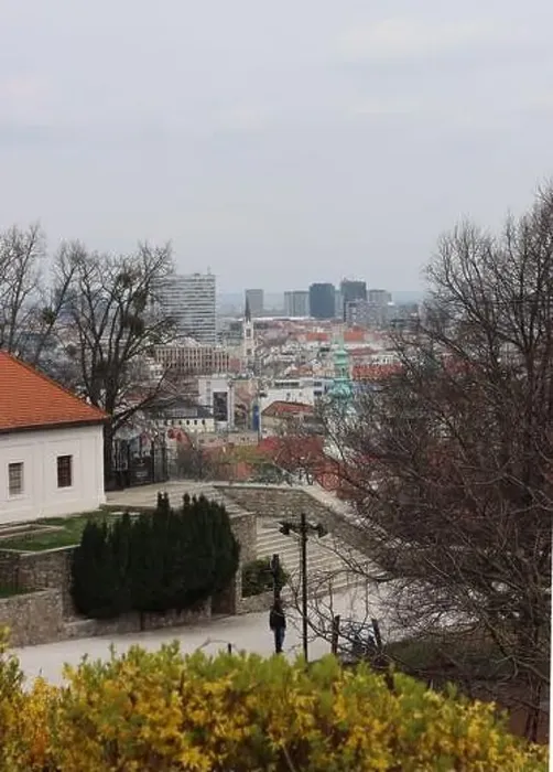Framed Print : View of Bratislava from the Old Town. Red roofed houses from above. Spring in Europe Framed Print : View of Bratislava from the Old Town. Red roofed houses from above. Spring in Europe
