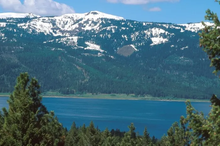 Framed Print : View of Cascade Lake and West Mountain in Idahos Boise National Forest Framed Print : View of Cascade Lake and West Mountain in Idahos Boise National Forest