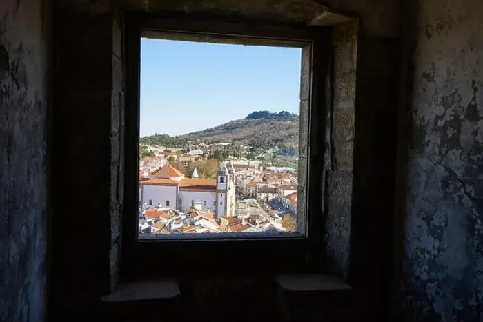 Framed Print : View of Castelo de Vide through the window of the castle, in Portugal Framed Print : View of Castelo de Vide through the window of the castle, in Portugal
