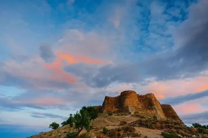 Framed Print : View on the castle Sagunto during sunny day and cloudy sunset Framed Print : View on the castle Sagunto during sunny day and cloudy sunset