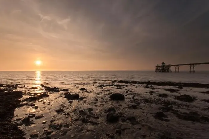 Framed Print : A view of Clevedon Pier at sunset Framed Print : A view of Clevedon Pier at sunset