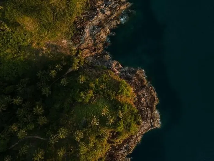 Framed Print : Top down view of a cliff in Phuket, Thailand, Southeast Asia Framed Print : Top down view of a cliff in Phuket, Thailand, Southeast Asia
