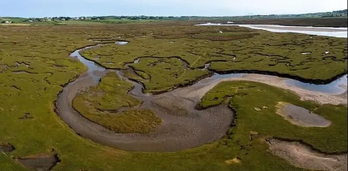 Framed Print : A view of the creeks and pools and rivers of the Carrowmore Lacken saltmarsh in northern County Mayo Framed Print : A view of the creeks and pools and rivers of the Carrowmore Lacken saltmarsh in northern County Mayo