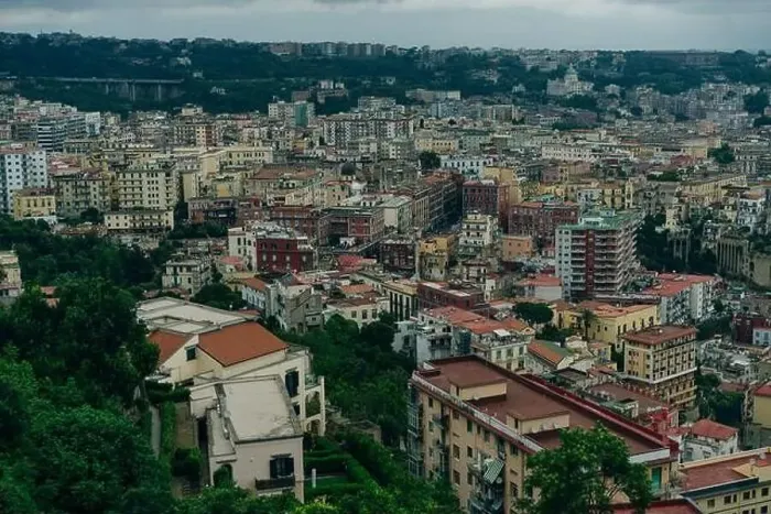 Framed Print : Top view of downtown Naples, Italy. High quality photo