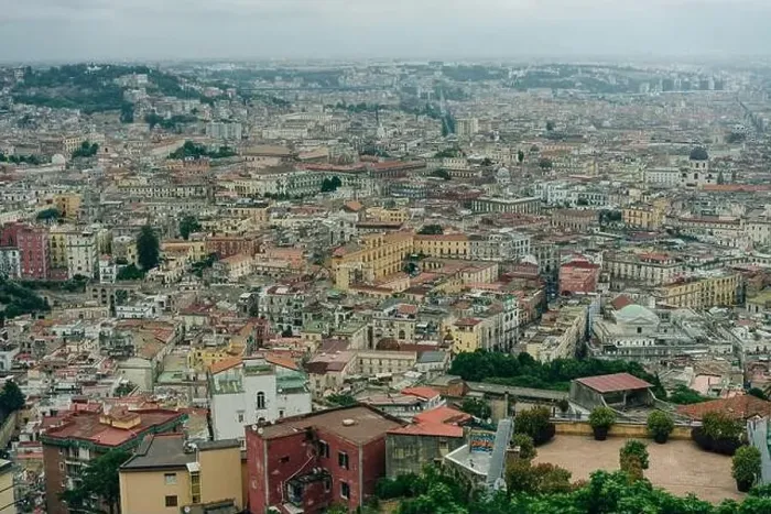 Framed Print : Top view of downtown Naples, Italy. High quality photo