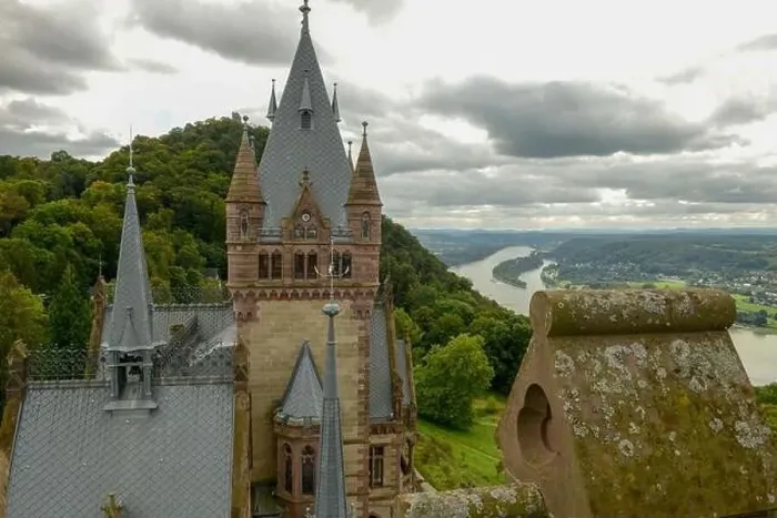 Framed Print : View at Drachenburg castle over Königswinter on Germany Framed Print : View at Drachenburg castle over Königswinter on Germany