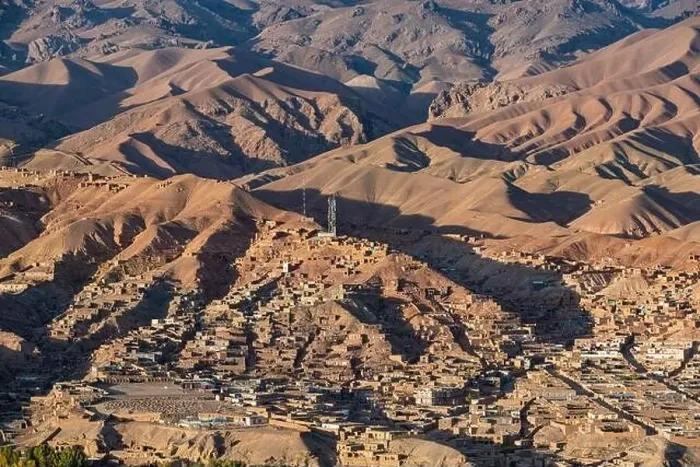 Framed Print : View by drone over Bamyan, Shahr-e Gholghola (City of Screams) ruins, Bamyan, Afghanistan, Asia Framed Print : View by drone over Bamyan, Shahr-e Gholghola (City of Screams) ruins, Bamyan, Afghanistan, Asia