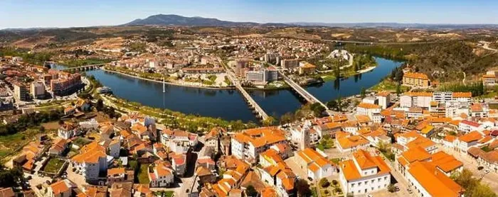 Framed Print : View from drone of Mirandela city, Portugal Framed Print : View from drone of Mirandela city, Portugal
