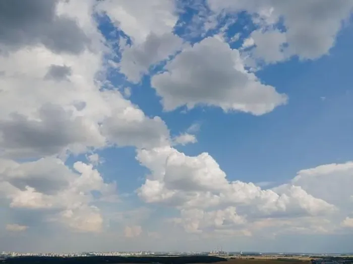 Framed Print : View from drone, panorama blue sky and white clouds, sun at sunset Framed Print : View from drone, panorama blue sky and white clouds, sun at sunset