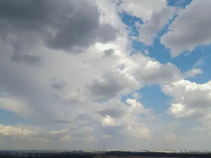 Framed Print : View from drone, panorama blue sky and white clouds, sun at sunset Framed Print : View from drone, panorama blue sky and white clouds, sun at sunset