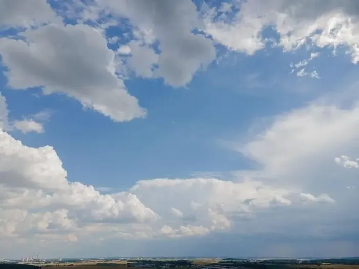 Framed Print : View from drone, panorama blue sky and white clouds, sun at sunset Framed Print : View from drone, panorama blue sky and white clouds, sun at sunset