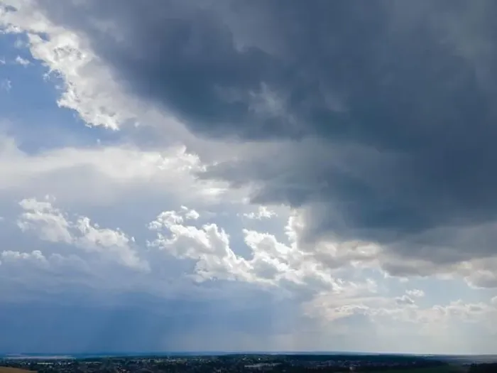 Framed Print : View from drone, panorama blue sky and white clouds, sun at sunset Framed Print : View from drone, panorama blue sky and white clouds, sun at sunset