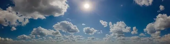 Framed Print : View from drone, panorama blue sky and white clouds, sun at sunset Framed Print : View from drone, panorama blue sky and white clouds, sun at sunset