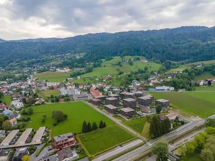 Framed Print : View from a drone to the village Lochau at the Lake Constance, Vorarlberg, Austria Framed Print : View from a drone to the village Lochau at the Lake Constance, Vorarlberg, Austria