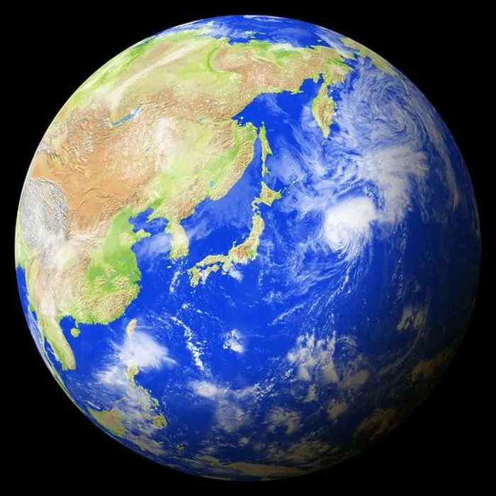 Framed Print : View of the earth from space showing Japan in the center of the image Framed Print : View of the earth from space showing Japan in the center of the image