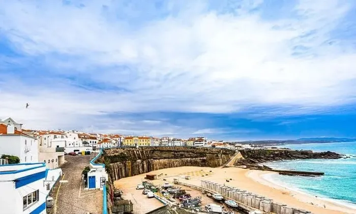 Framed Print : View of the Ericeira harbor on the coast of Portugal Framed Print : View of the Ericeira harbor on the coast of Portugal
