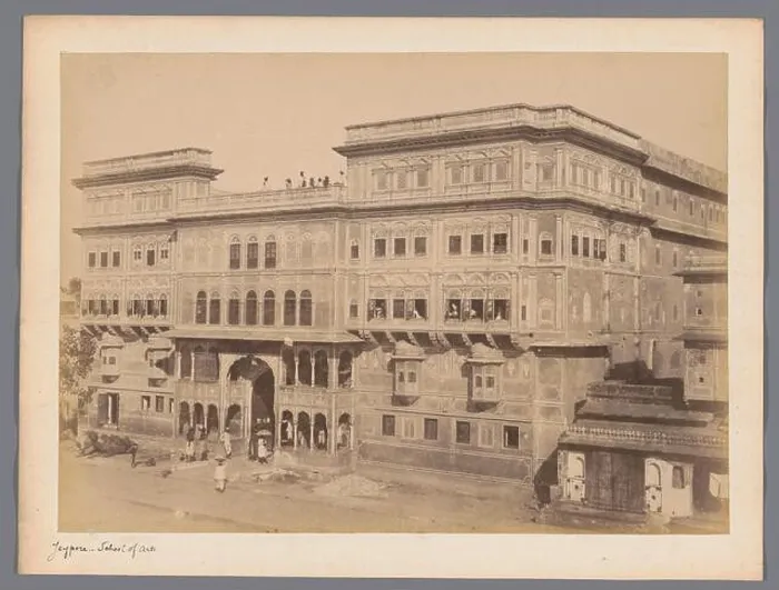 Framed Print : View of the façade of the Rajasthan School of Arts at Jaipur Framed Print : View of the façade of the Rajasthan School of Arts at Jaipur