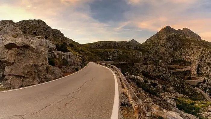 Framed Print : View of the famous snake road leading from the Coll de Reis mountain pass to Sa Calobra in the rugged landscape of Framed Print : View of the famous snake road leading from the Coll de Reis mountain pass to Sa Calobra in the rugged landscape of