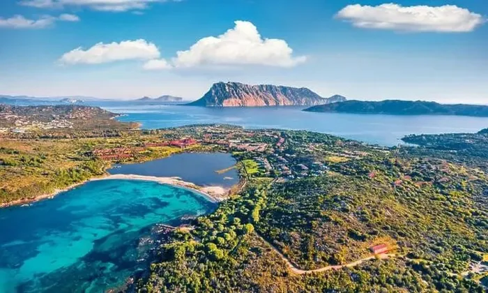 Framed Print : View from flying drone. Astonishing summer scene of Salina Bamba beach with Tavolara mountain on background Framed Print : View from flying drone. Astonishing summer scene of Salina Bamba beach with Tavolara mountain on background