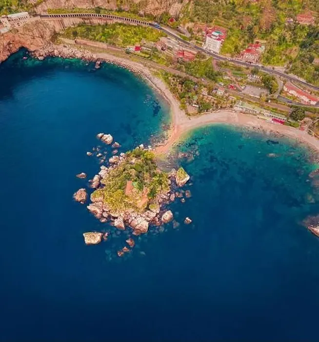 Framed Print : View from flying drone of Bella island Framed Print : View from flying drone of Bella island