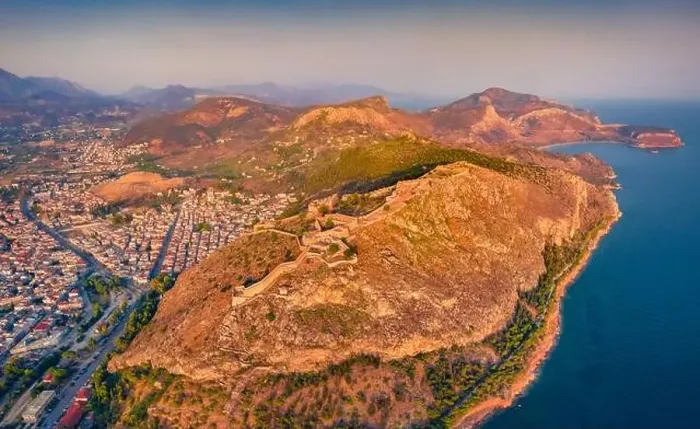 Framed Print : View from flying drone of fortress of Palamidi Framed Print : View from flying drone of fortress of Palamidi