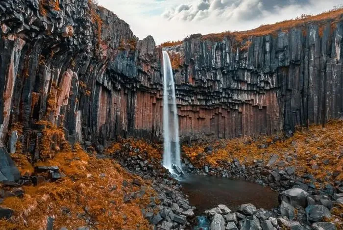 Framed Print : View from flying drone. Gorgeous morning view of famous Svartifoss (Black Fall) Waterfall Framed Print : View from flying drone. Gorgeous morning view of famous Svartifoss (Black Fall) Waterfall