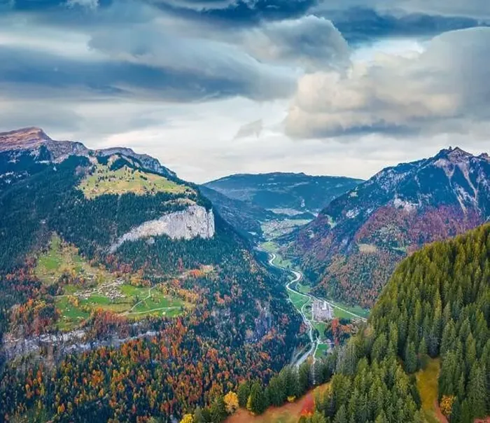 Framed Print : View from flying drone of Gsteigwiler village Framed Print : View from flying drone of Gsteigwiler village