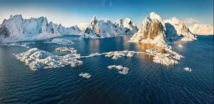 Framed Print : View from flying drone Hamnoy, Sakrisoy and Reine villeges Framed Print : View from flying drone Hamnoy, Sakrisoy and Reine villeges