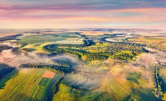 Framed Print : View from flying drone. Impressive morning scene of Ukrainian countryside with field of wheat Framed Print : View from flying drone. Impressive morning scene of Ukrainian countryside with field of wheat