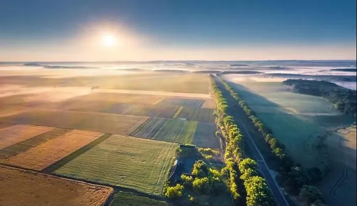 Framed Print : View from flying drone. Incredible morning scene of Ukrainian countryside with field of wheat and road Framed Print : View from flying drone. Incredible morning scene of Ukrainian countryside with field of wheat and road