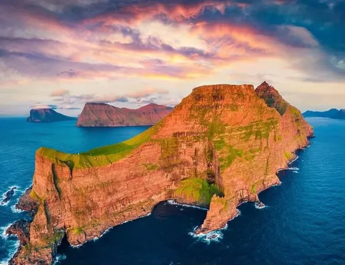 Framed Print : View from flying drone. Incredible sunset on Kallur Lighthouse Framed Print : View from flying drone. Incredible sunset on Kallur Lighthouse