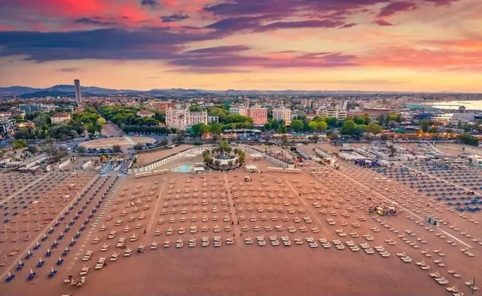 Framed Print : View from flying drone of Libera Rimini public beach Framed Print : View from flying drone of Libera Rimini public beach