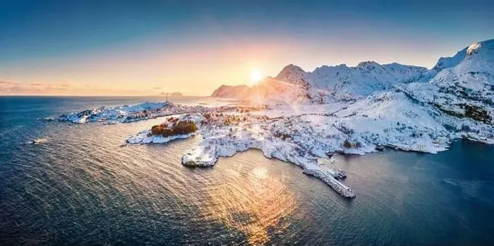 Framed Print : View from flying drone of Lofoten islands Framed Print : View from flying drone of Lofoten islands