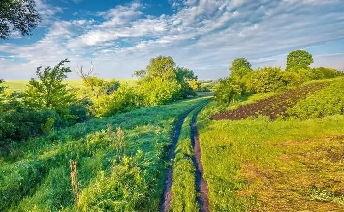 Framed Print : View from flying drone of old country road Framed Print : View from flying drone of old country road